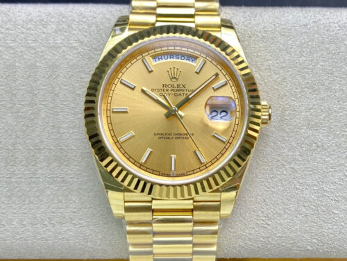 Replica Rolex Day Date M228238-0003 40MM EW Factory Gold Dial watch