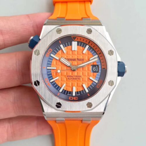 Replica Audemars Piguet Royal Oak Offshore Diver 15710ST.OO.A070CA.01 JF Factory V3 Orange Dial watch