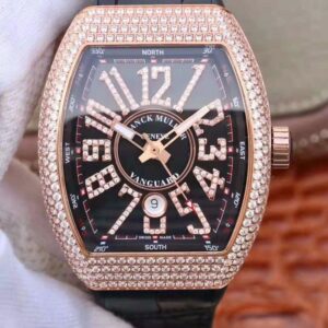 Replica Franck Muller Vanguard 18K Rose Gold V45.SC.DT.D.NBR.CD.5N.NR Black Dial watch