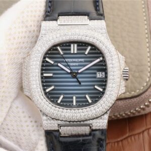 Replica Patek Philippe Nautilus Jumbo 5719/1G-001 KM Factory Blue Dial watch