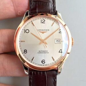 Replica Longines Record L2.820.4.76.2 Rose Gold Silver Dial watch