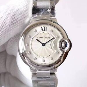 Replica Ballon Bleu De Cartier WE9020 33mm V6 Factory White Dial watch