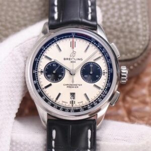 Replica Breitling PREMIER B01 Chronograph AB0118221G1P1 GF Factory Silver Dial watch