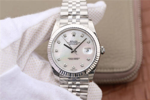 Replica Rolex Datejust M126334-0020 EW Factory White Mother-Of-Pearl Dial watch