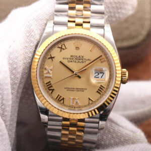 Replica Rolex Datejust 126233 EW Factory Diamond Gold Dial watch