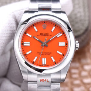 Replica Rolex Oyster Perpetual M124300-0007 41MM EW Factory Coral Red Dial watch