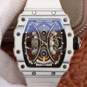 Replica Richard Mille RM53-01 KV Factory TPT Carbon Fiber White Strap watch