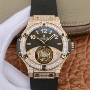 Replica Hublot Big Bang Tourbillon Rose Gold Black Dial watch