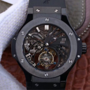 Replica Hublot Big Bang Hollow Tourbillon Black Ceramic Case watch