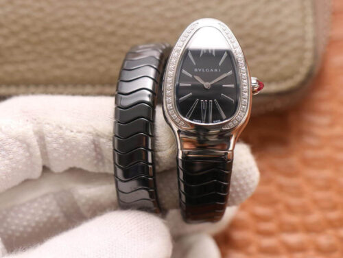 Replica Bvlgari Serpenti BV Factory Ceramic Black Dial watch