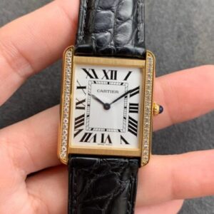 Replica Cartier Tank K11 Factory V2 Yellow Gold White Dial watch