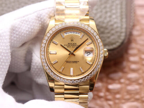 Replica Rolex Day Date M228348RBR-0002 EW Factory Diamond-set Bezel - AR Replica Watches