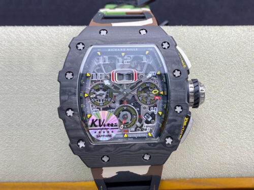 Replica Richard Mille RM-011 KV Factory Carbon Fiber Case watch