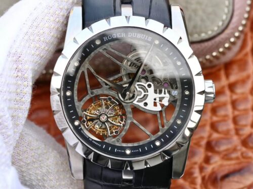 Replica Roger Dubuis Excalibur RDDBEX0393 JB Factory Alligator Strap Watch