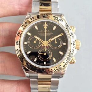 Replica Rolex Daytona Cosmograph 116518LN Black Dial Stainless Steel Strap Watch