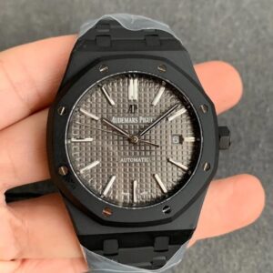 Replica Audemars Piguet Royal Oak 15400 DLC Version ZF Factory Black Strap Watch