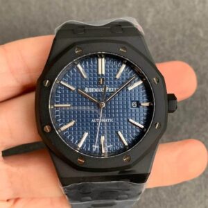 Replica Audemars Piguet Royal Oak 15400 DLC Version ZF Factory Black Strap Watch