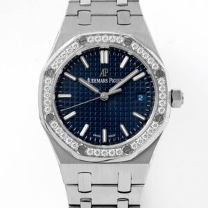 Replica Audemars Piguet Royal Oak 77351ST.ZZ.1261ST.01 8F Factory Blue Dial Diamond-Set Bezel Watch