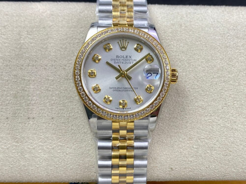 Replica Rolex Datejust M278383RBR-0020 31MM EW Factory Diamond Bezel Watch