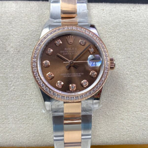 Replica Rolex Datejust M278381RBR-0027 31MM EW Factory Brown Diamond Dial Watch