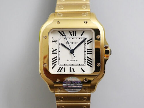 Replica Cartier De Santos W20112Y1 BV Factory Yellow Strap Watch