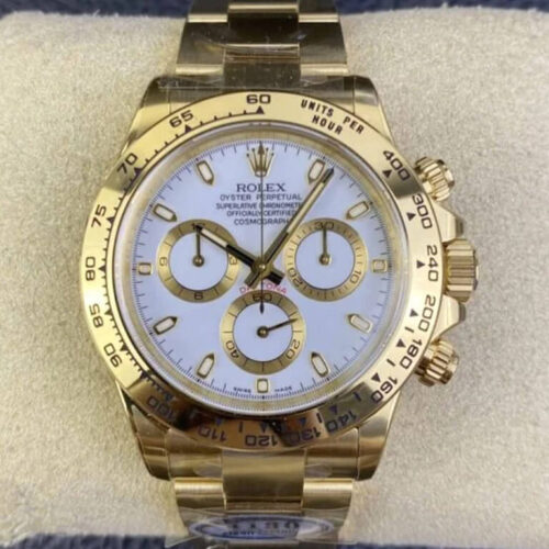 Replica Rolex Cosmograph Daytona M116508-0001 Clean Factory Gold Strap Watch