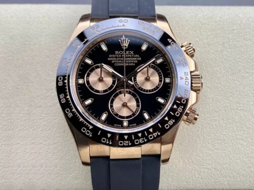 Replica Rolex Cosmograph Daytona M116515LN-0017 Clean Factory Black Strap Watch