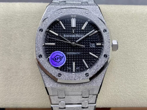 Replica Audemars Piguet Royal Oak 15410 APS Factory Black Dial Titanium Case Watch