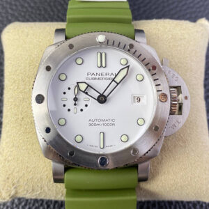 Replica SBF Panerai Submersible PAM01226 VS Factory White Dial Green Strap Watch