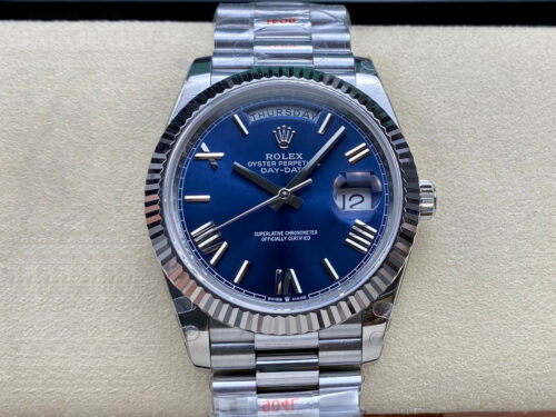 Replica Rolex Day Date M228236-0007 GM Factory V2 Blue Dial Watch