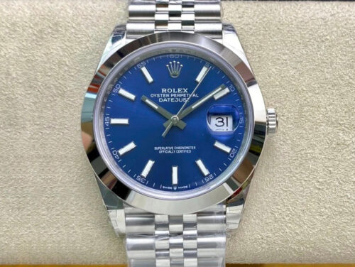 Replica Rolex Datejust M126300-0002 41MM VS Factory Blue Dial Stainless Steel Strap Watch