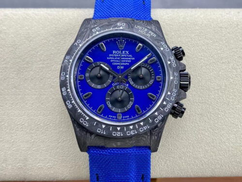 Replica Rolex Daytona Cosmograph Diw Custom Version Noob Factory Blue Dial Carbon Fiber Case Watch