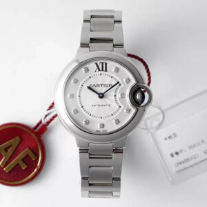 Replica Ballon Bleu De Cartier WE902074 33MM AF Factory Diamond-set Dial Watch