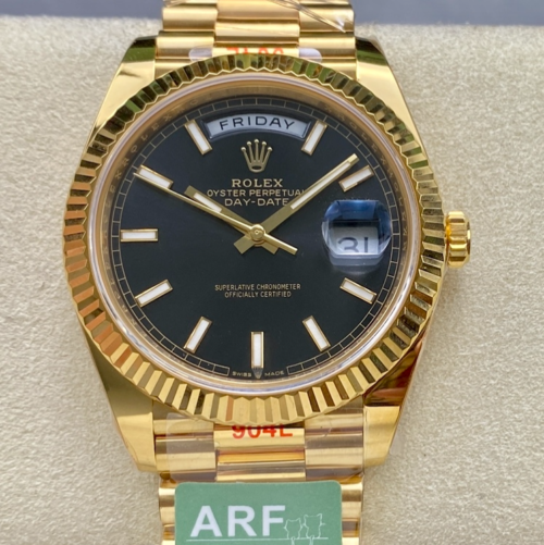 Replica Rolex DayDate m228238-0067 ARF Factory Black Dial- AR Replica Watches